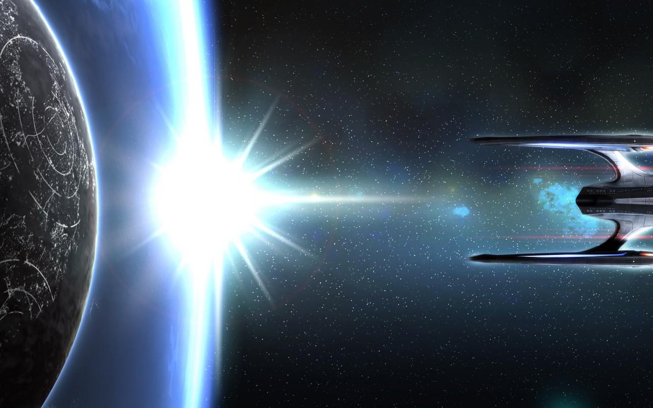 Star Trek Online Spaceships Multiscreen Odyssey Wallpaper