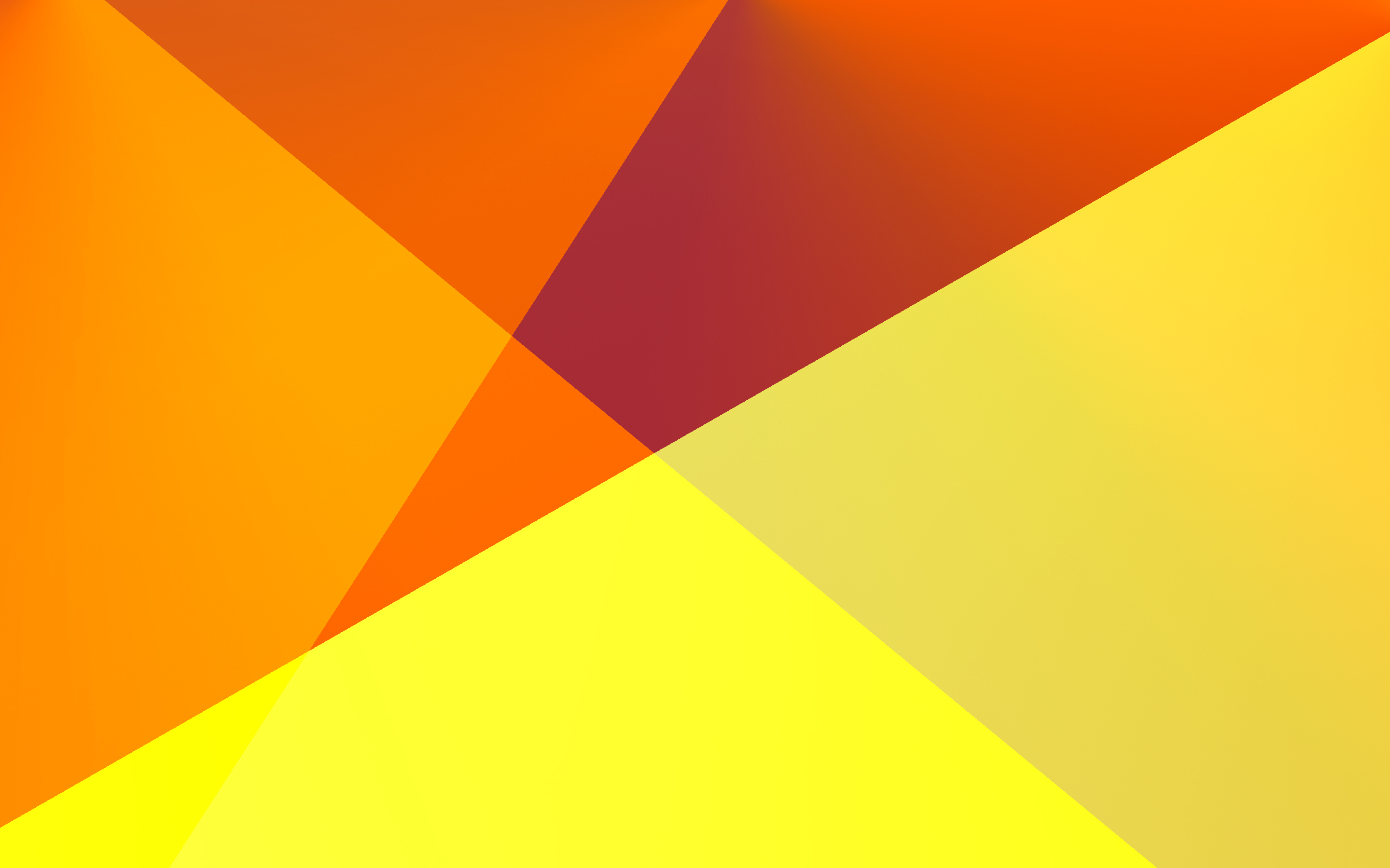 Abstract geometric background with orange, yellow, and red triangles, creating a vibrant and modern wallpaper
