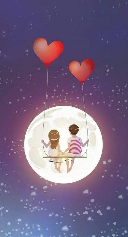 Cute Couples Cartoon Wallpaper