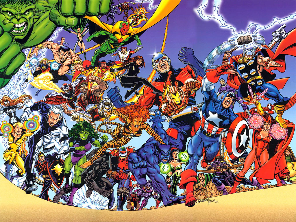Avengers Cover By George Perez Master Of The Crowd Scene