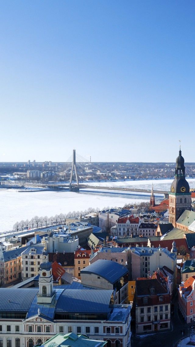 Riga City Latvia iPhone Wallpaper Background X