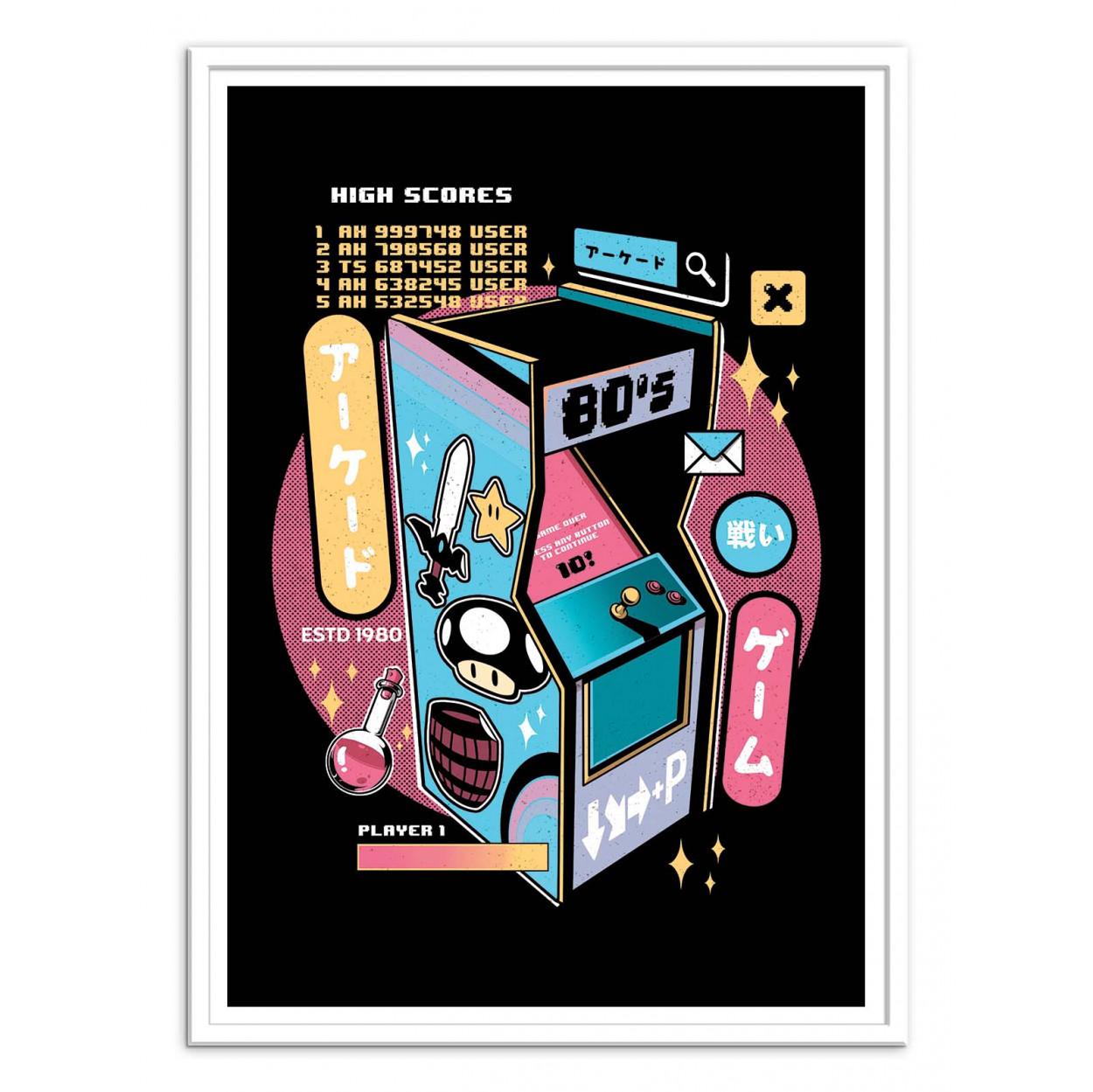 Art Poster Retro Arcade Machine Nostalgic Ilustrata