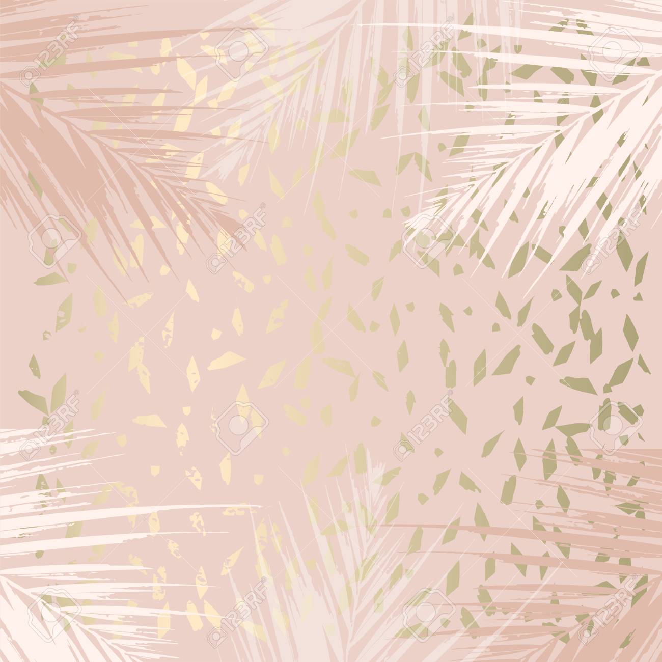 Autumn Abstract Foliage Rose Gold Blush Background Chic Trendy