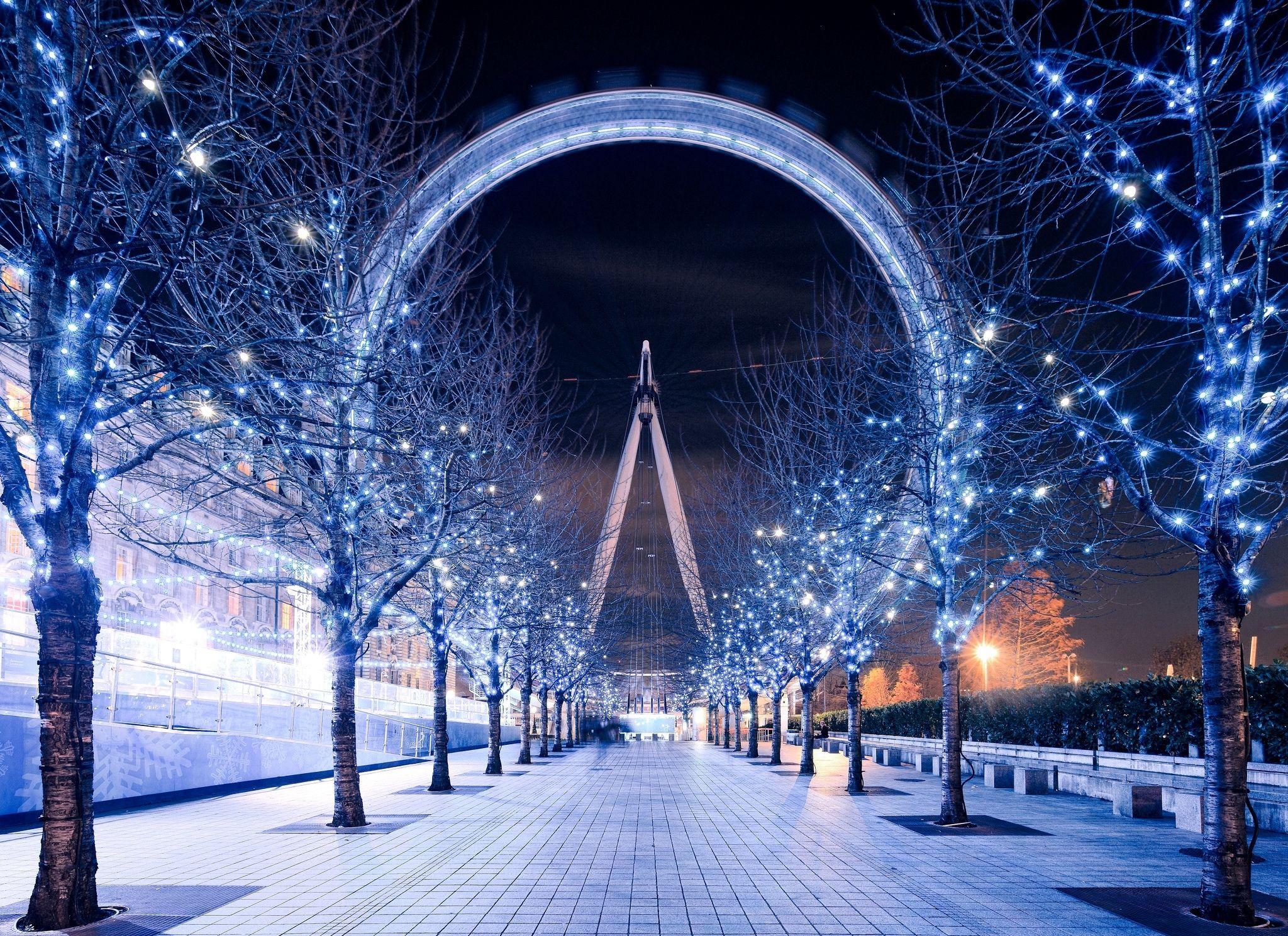 The London Eye At Night Wallpaper Winter City