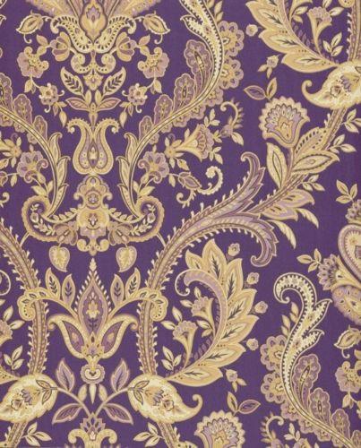 Stunning Purple Gold Paisley Wallpaper MD29427 D Marie