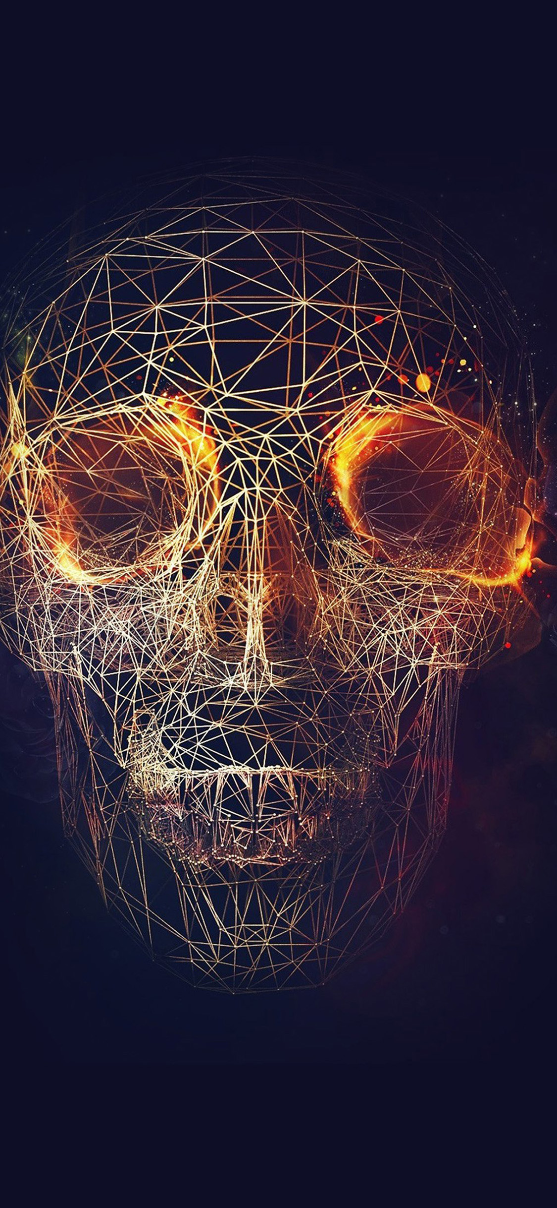Yellow Digital Skull Abstract Art iPhone XS Wallpapers HD