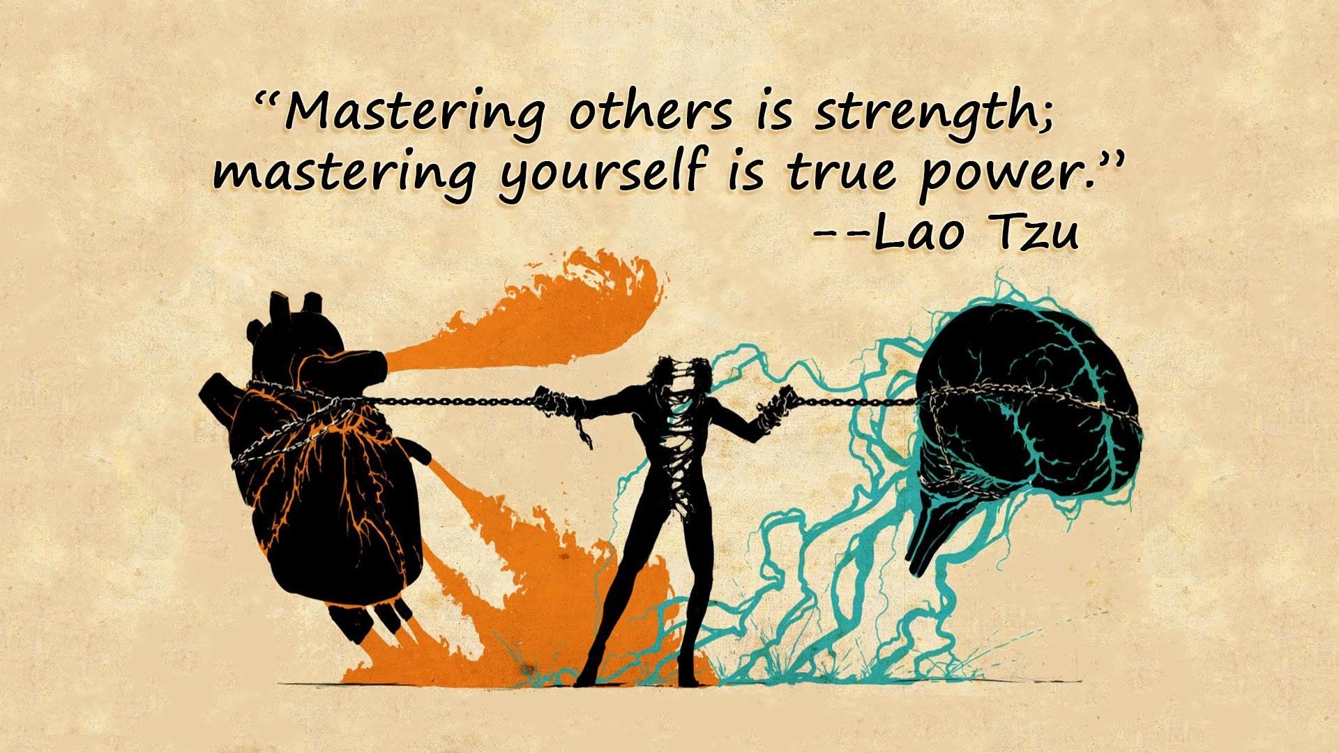 Quotes Brain Hearts Chains Taoism Lao Tzu Wallpaper Background