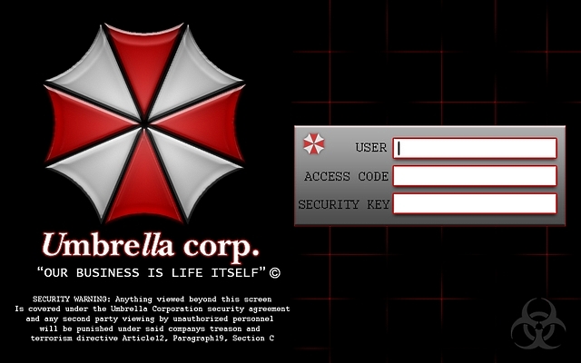 Umbrella Corporation Login Screen Wallpaper