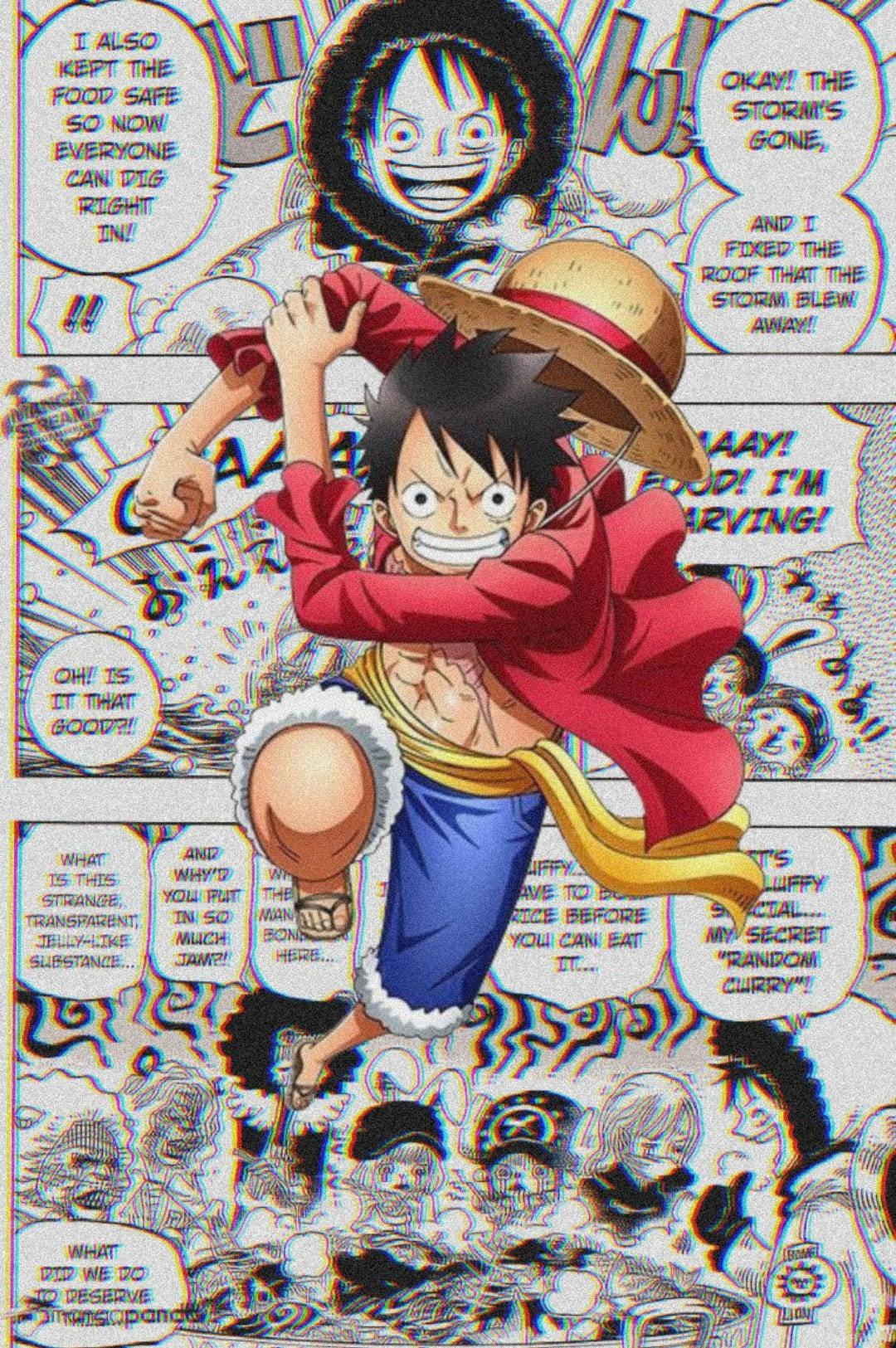 Download Jumping One Piece Luffy PFP Comic Strip Wallpaper | Wallpaperscom