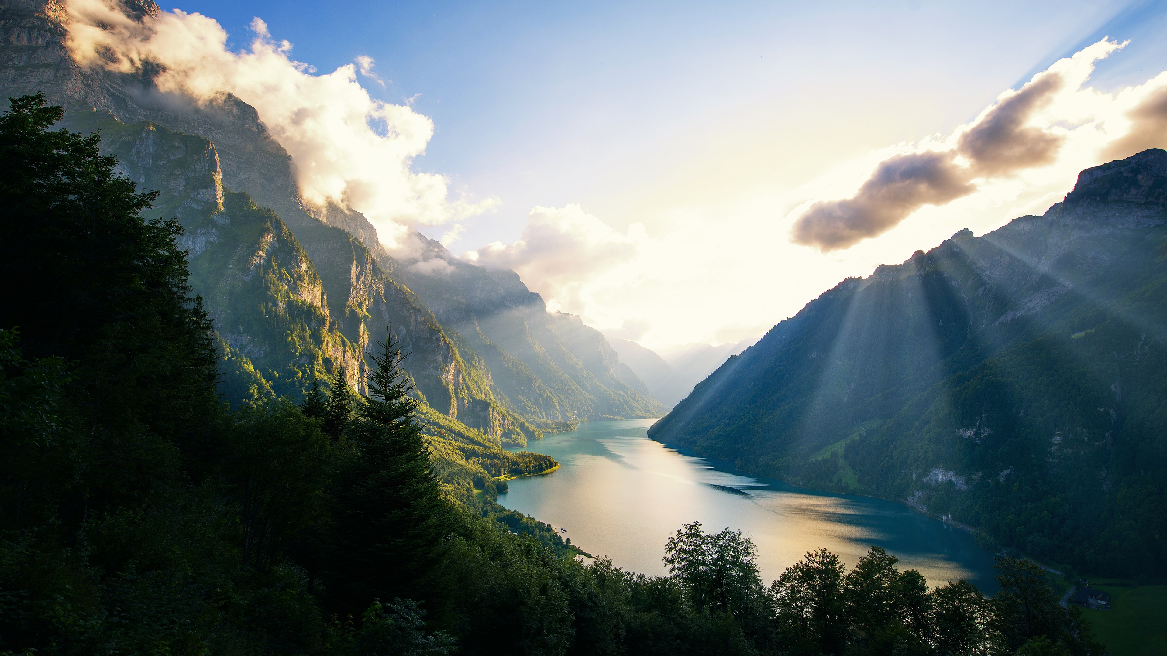 Switzerland Alps Mountains Morning 4k Wallpaper HD Nature