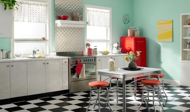 1950s Kitchen Wallpaper Wallpapersafari Vintage 1950s Kitchen Design Behr Courtesy 640x377