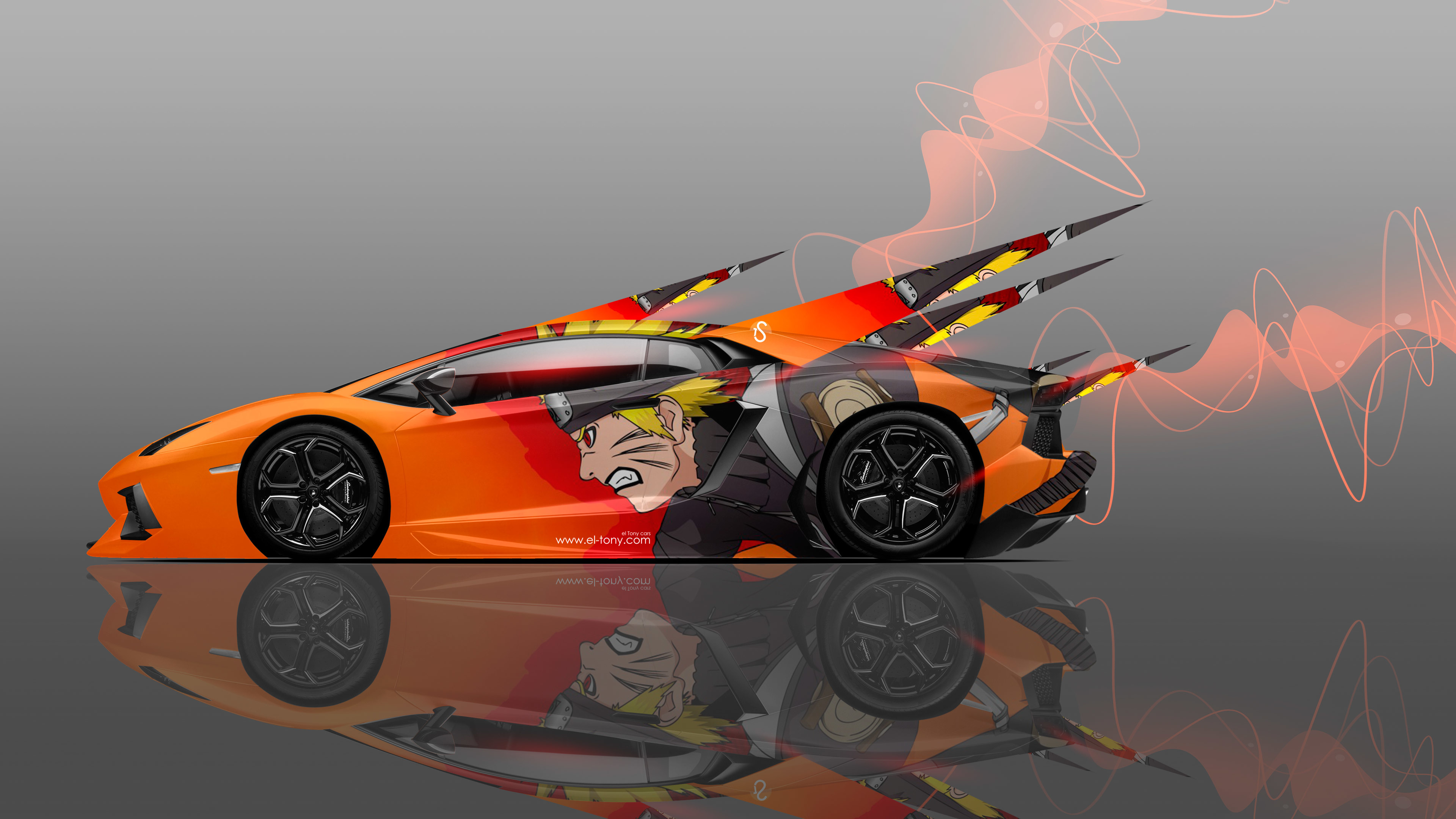 Wallpaper Auto Lamborghini Machine Orange Style