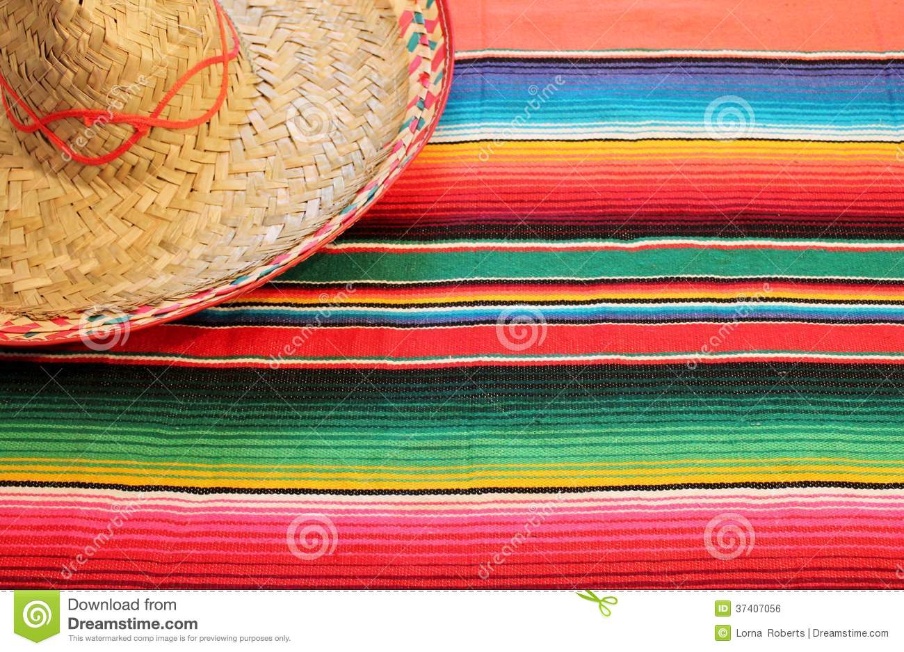 Mexican Fiesta Poncho Rug In Bright Colors With So Royalty Free