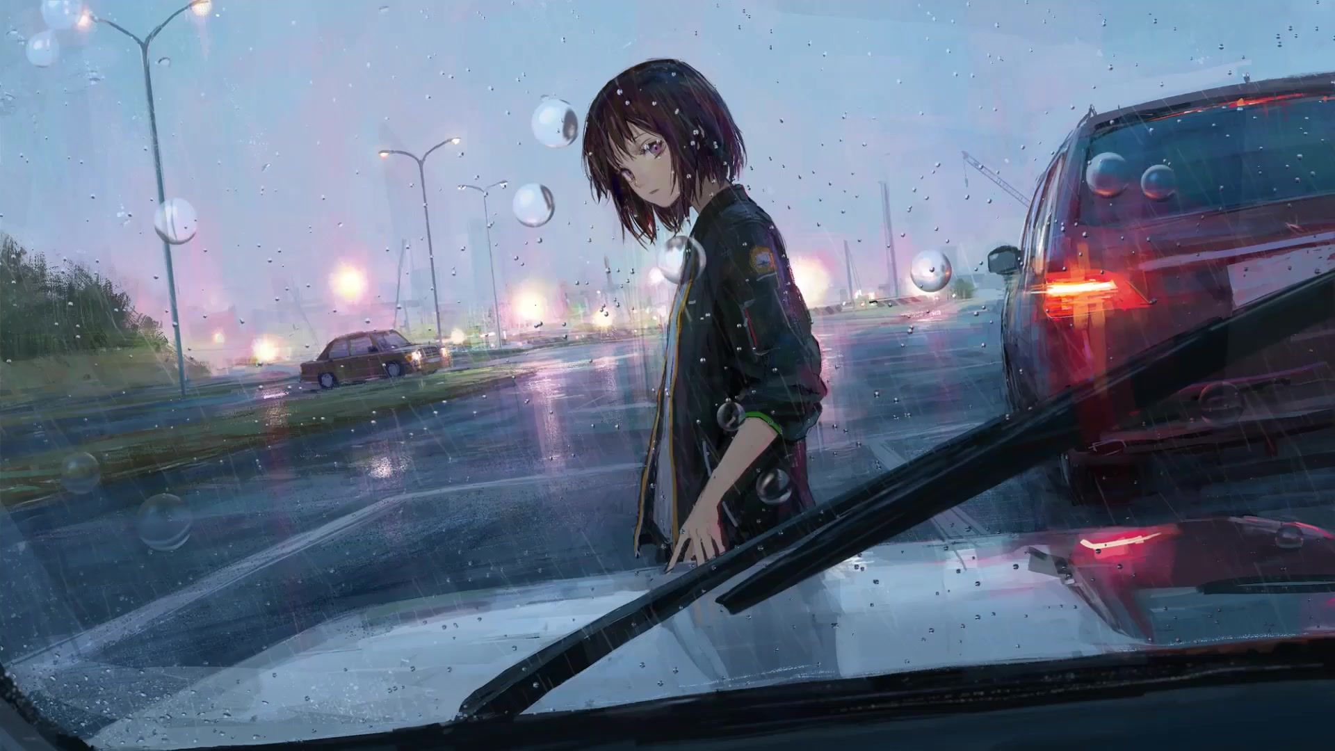Hãy cùng tận hưởng hình ảnh về nhân vật nữ mang kiểu tóc bob ngắn đáng yêu trong mưa của bộ ảnh Rainfall Girl Anime Live Wallpaper. Hình nền động nhẹ nhàng sẽ làm bạn cảm thấy thư giãn và yên bình dù cho mưa có dồn dập.