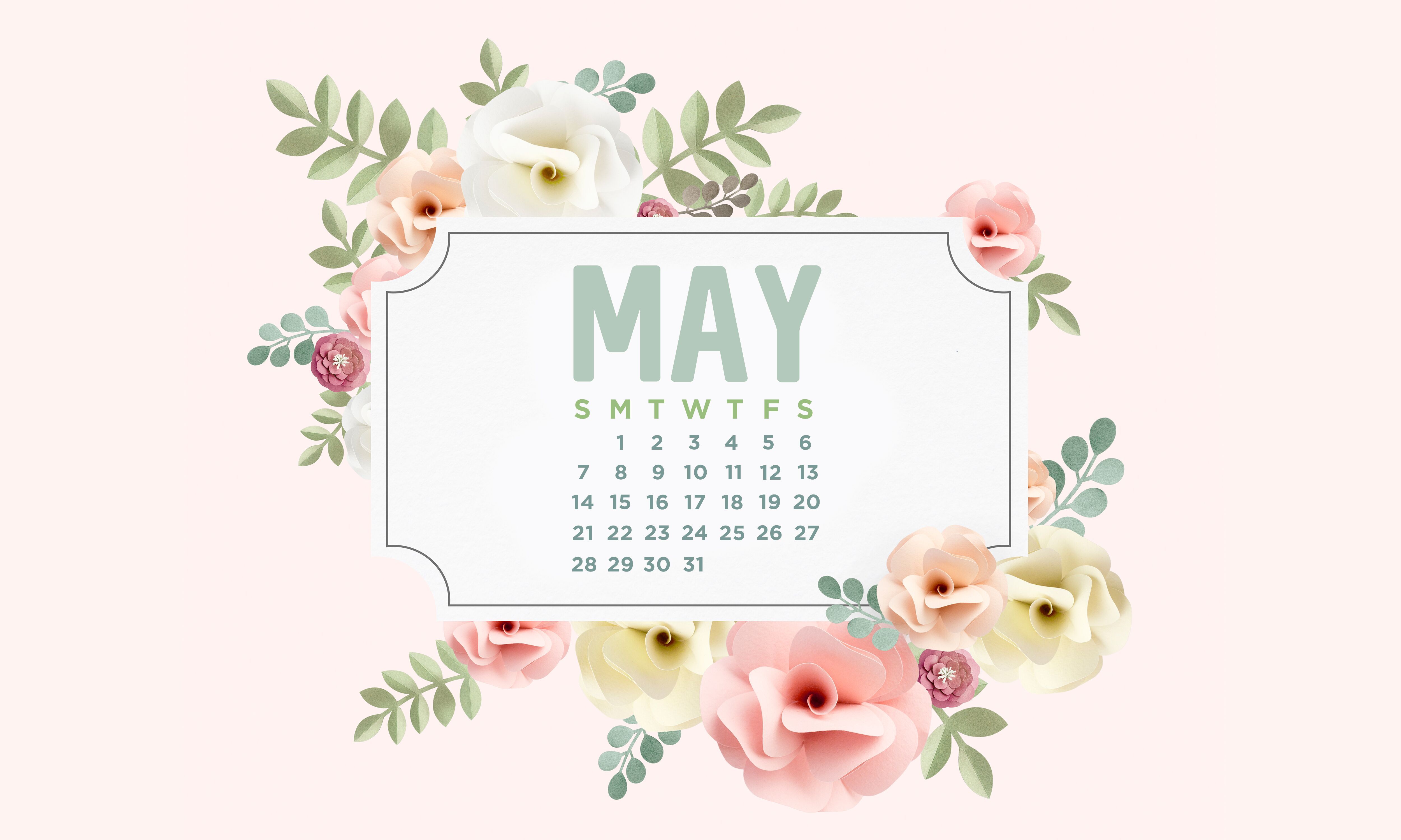 May 2014 Mobile and Desktop Calendar Wallpaper