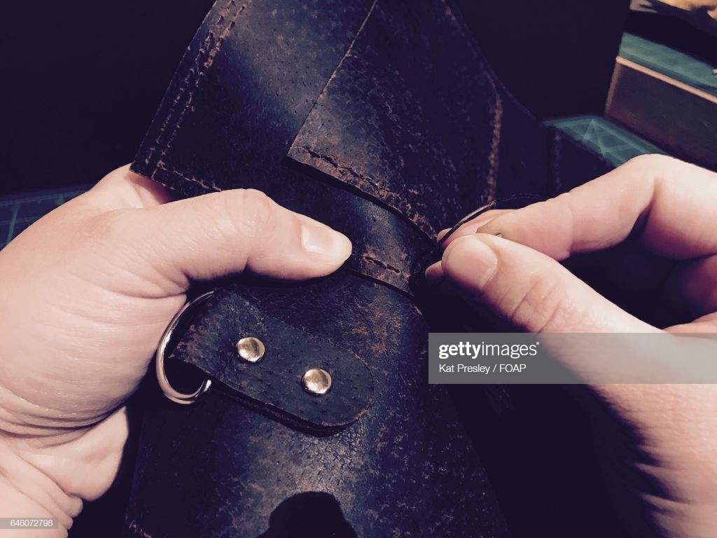 Hand Stitching Leather Bag Stock Photo Getty Image