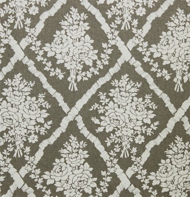 Floral Lattice Chocolate Brown Wallpaper Victorian By