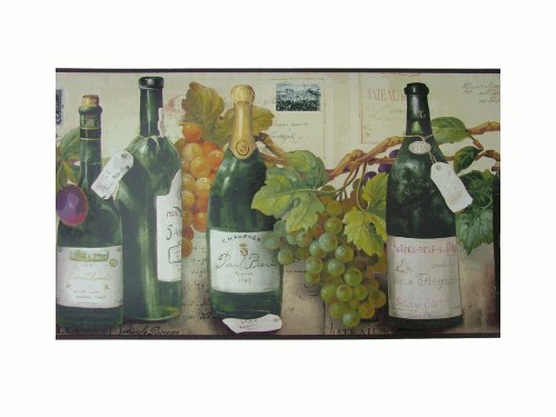 Wine And Grapes Wallpaper Border By Village Boarders