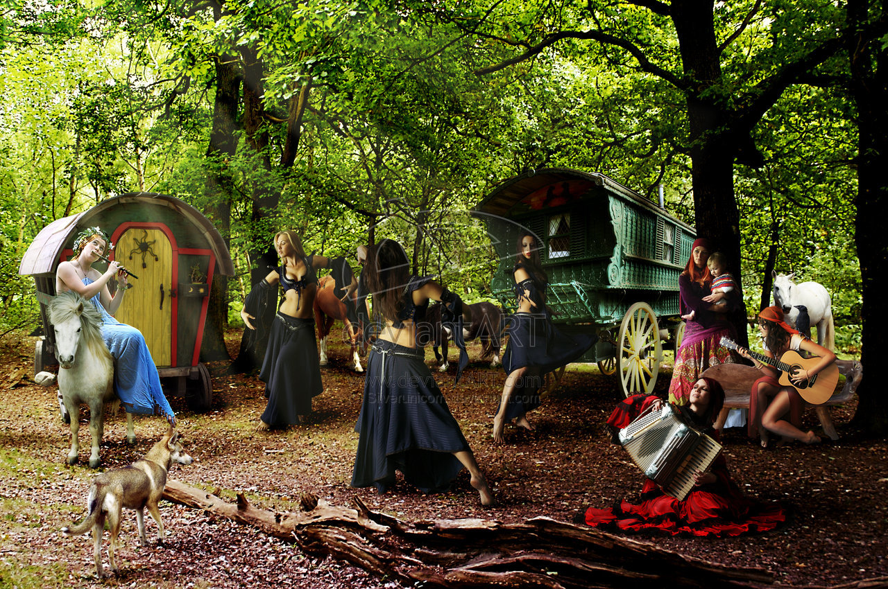 Gypsy Campsite By Silverunicorn