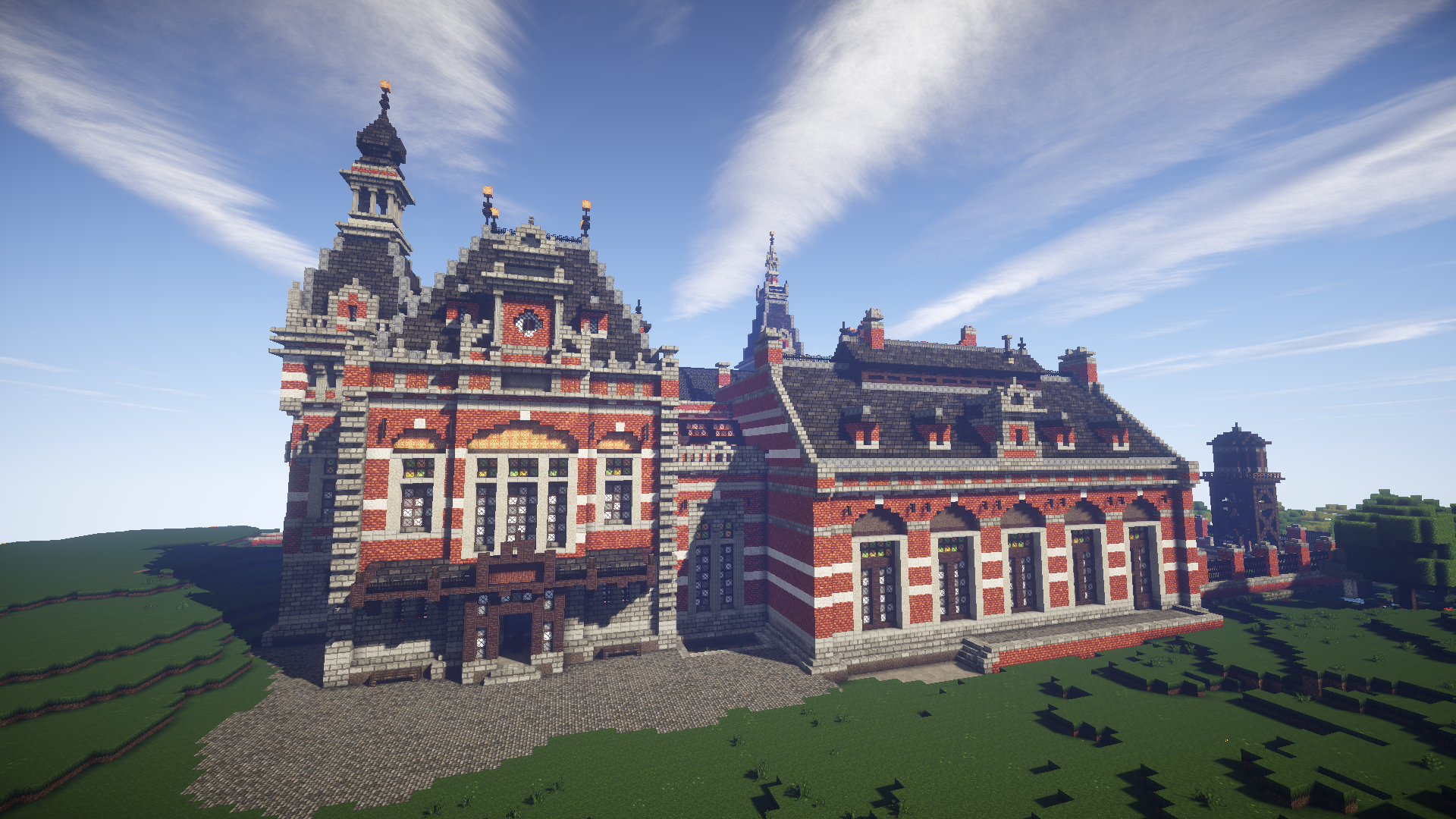 Grand Palace Train Station Minecraft HD Wallpaper