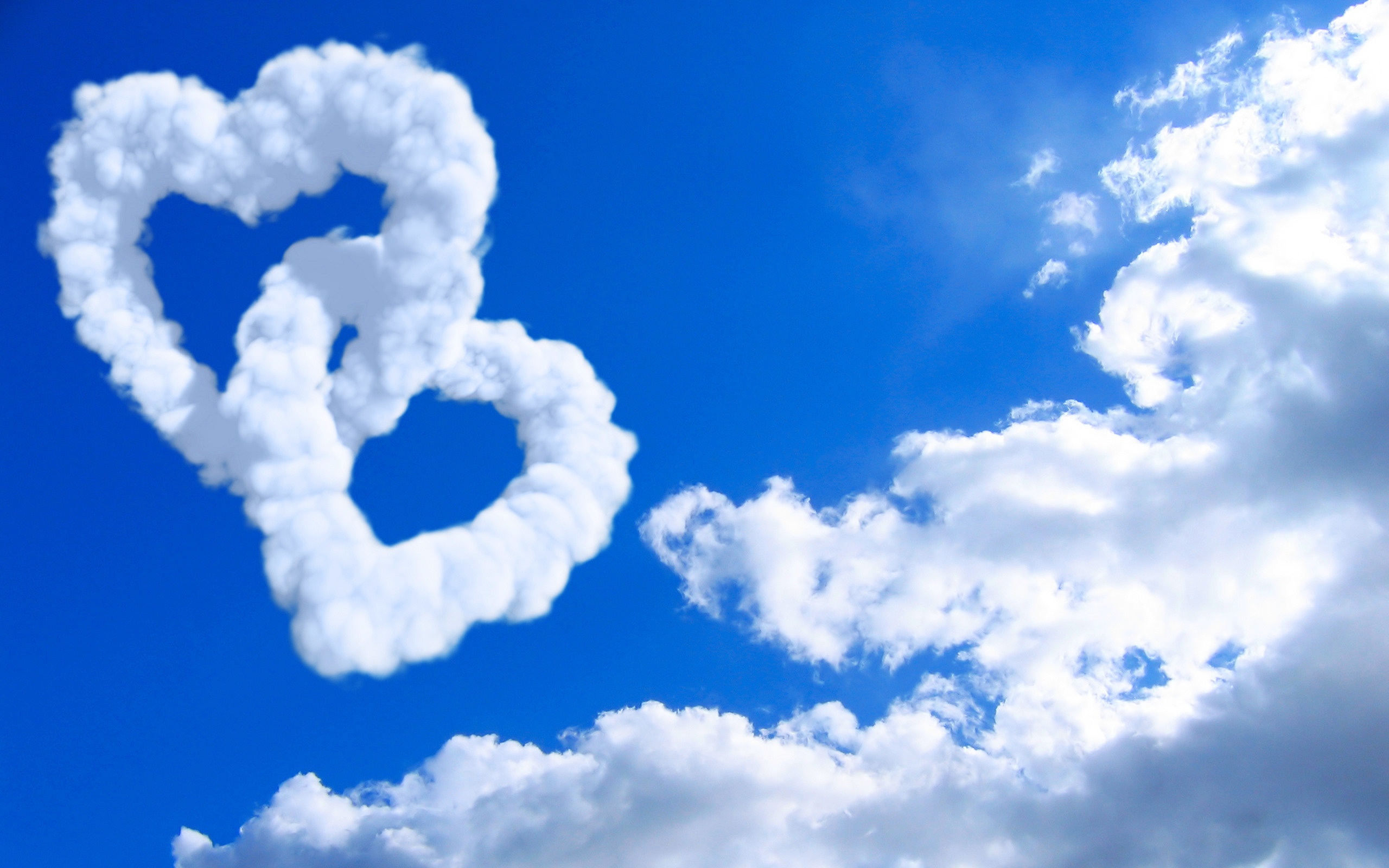 Hearts In Clouds HD Wallpaper For Desktop