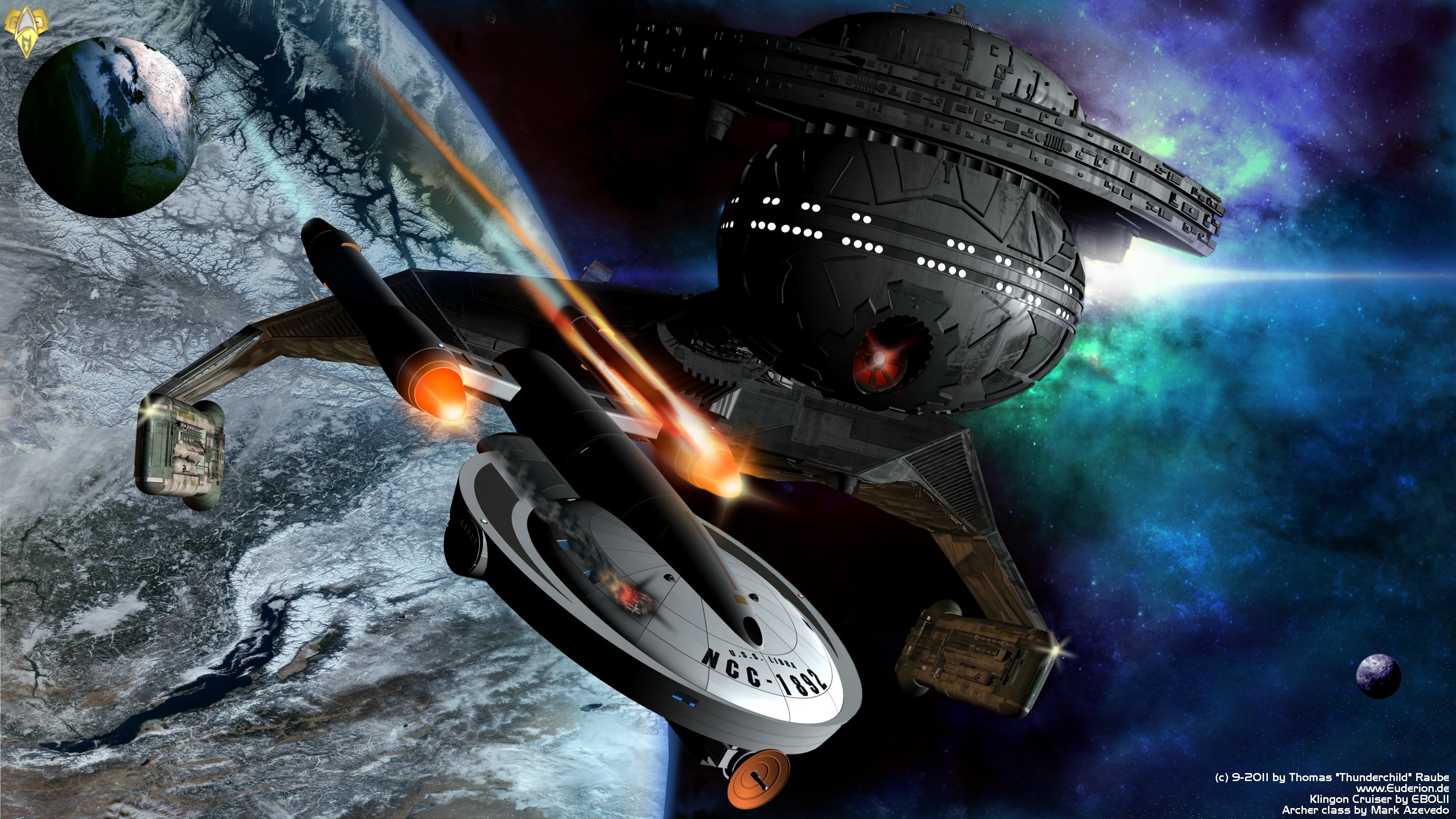 Sci Fi Star Trek Klingon Space Enterprise 3d Battle Wallpaper