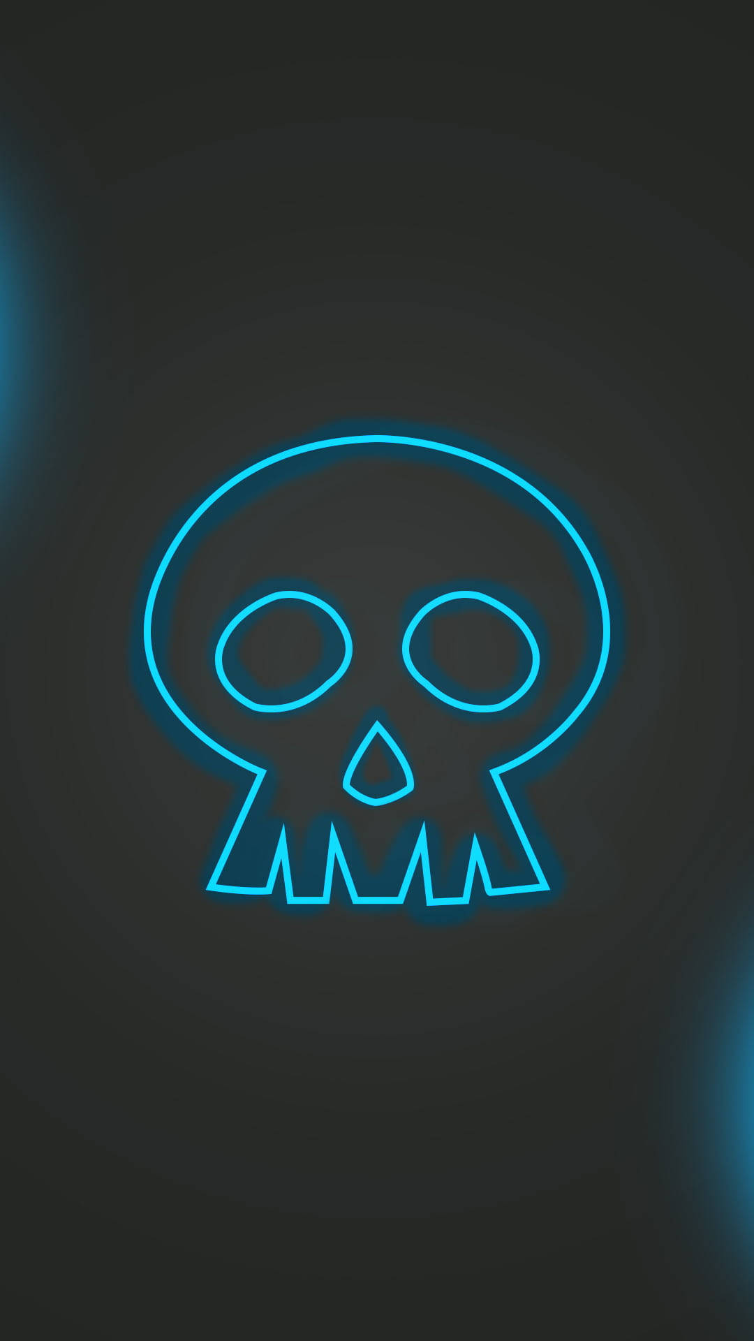 Blue Skull Neon Aesthetic iPhone Wallpaper