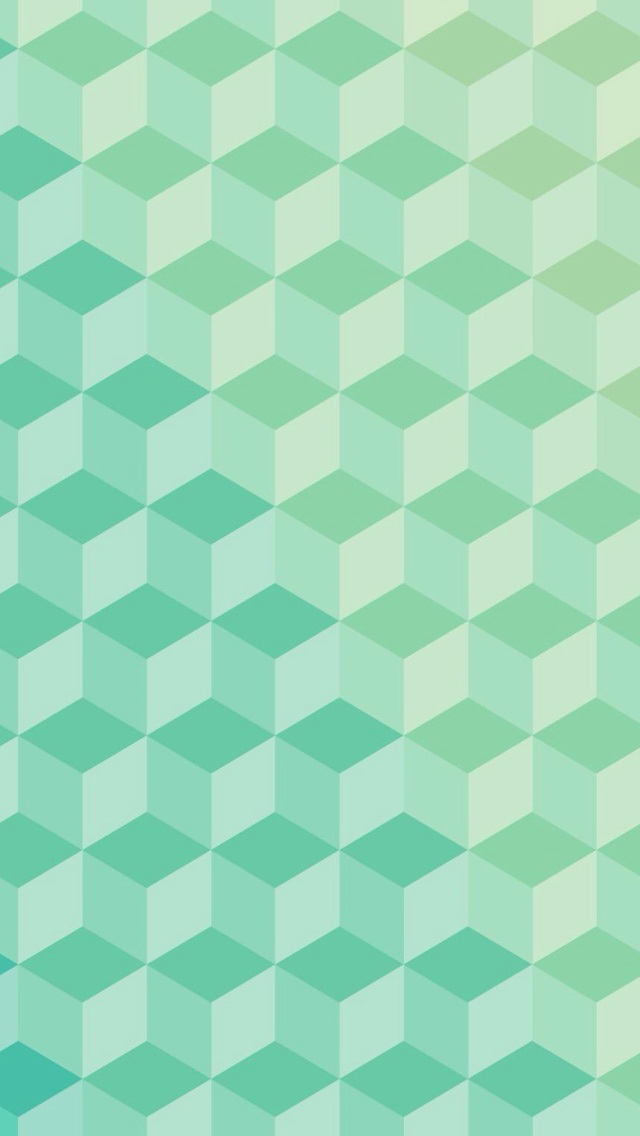3d Green Cubes Pattern Wallpaper iPhone