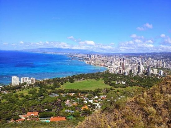 Diamond Head In The Background With Honolulu Foreground Taken