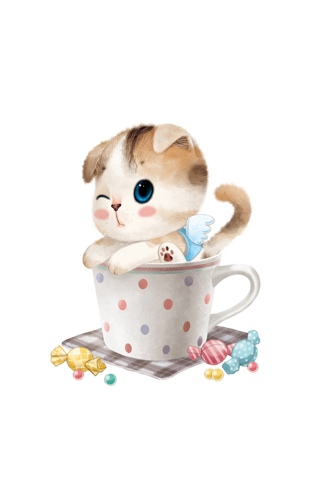 Cup Cute Kitten iPhone Wallpaper Ipod