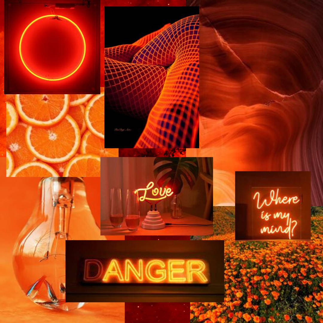 Neon Orange Aesthetic Wallpaper