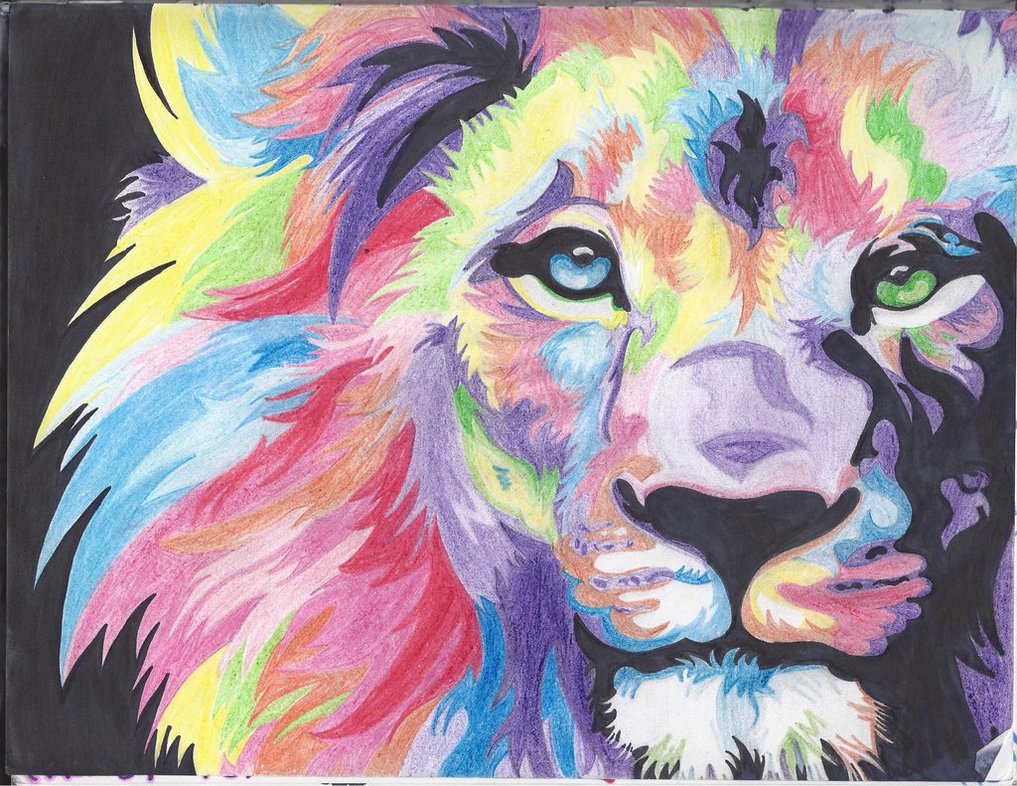 Colorful Lion Wallpaper by fun sized lex