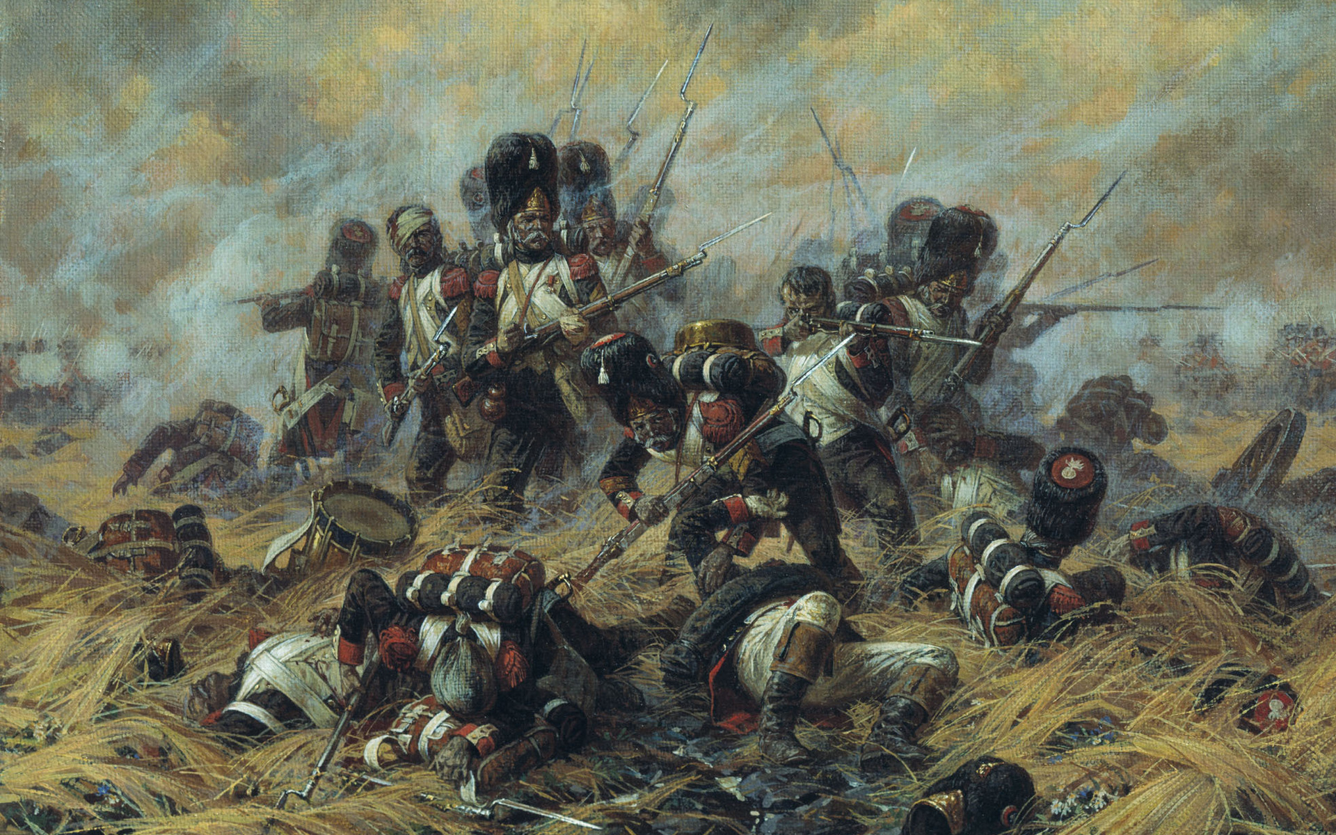 Waterloo Battle Painting Wallpaper Averyanov HD Desktop