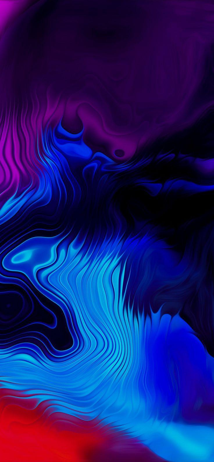 Squiggly Lines Gradient Of Blue And Purple For iPhone By Hk3ton