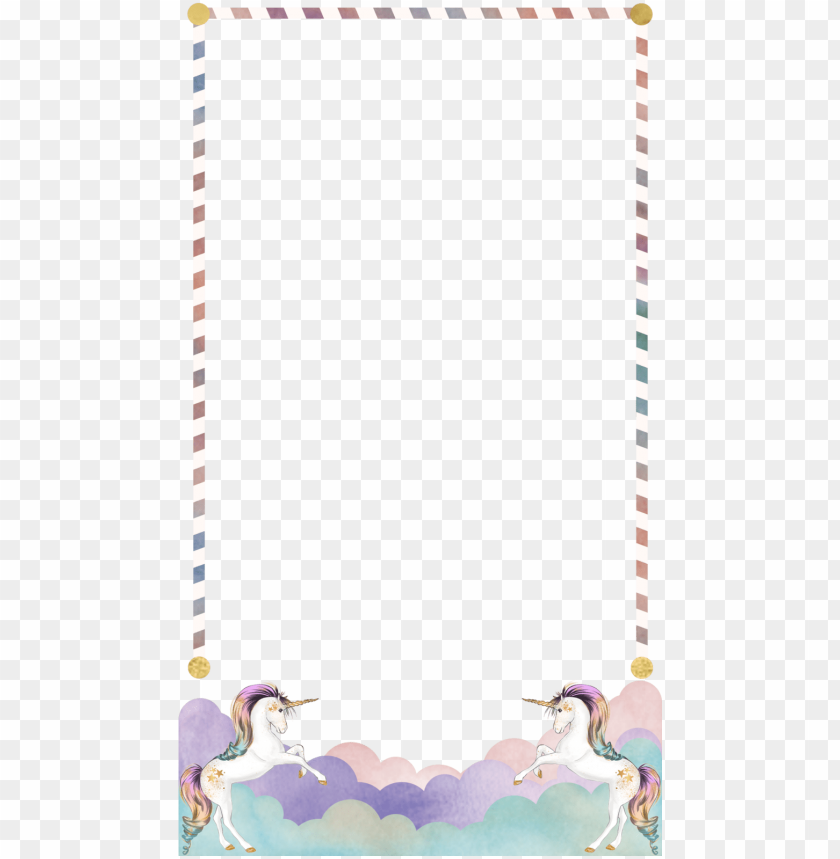 Unicorn Save The Date Postkarten Clipart Border