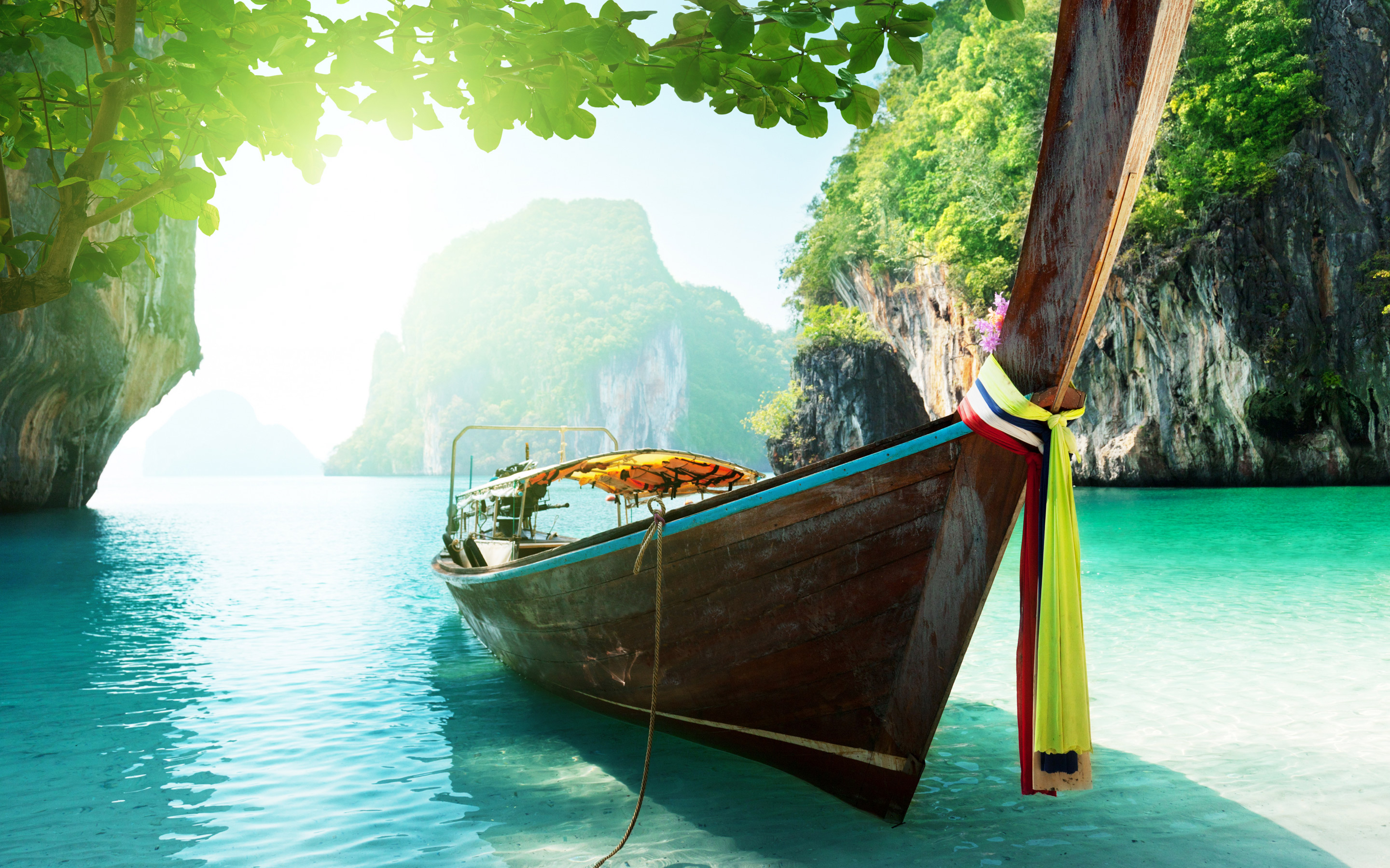 Wallpaper Thailand Island Boat Landscape