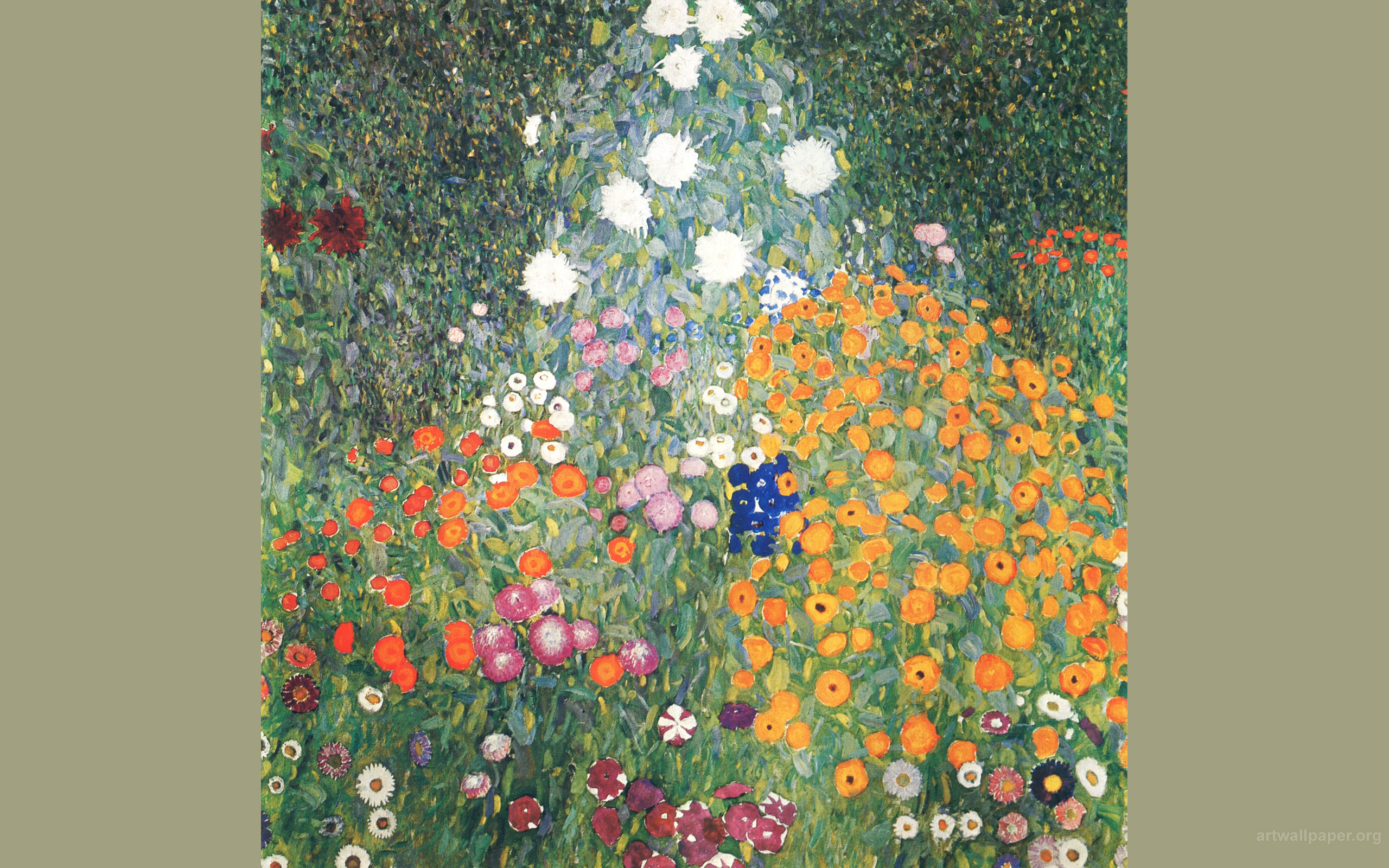 Country Garden Flower Gustav Klimt Wallpaper