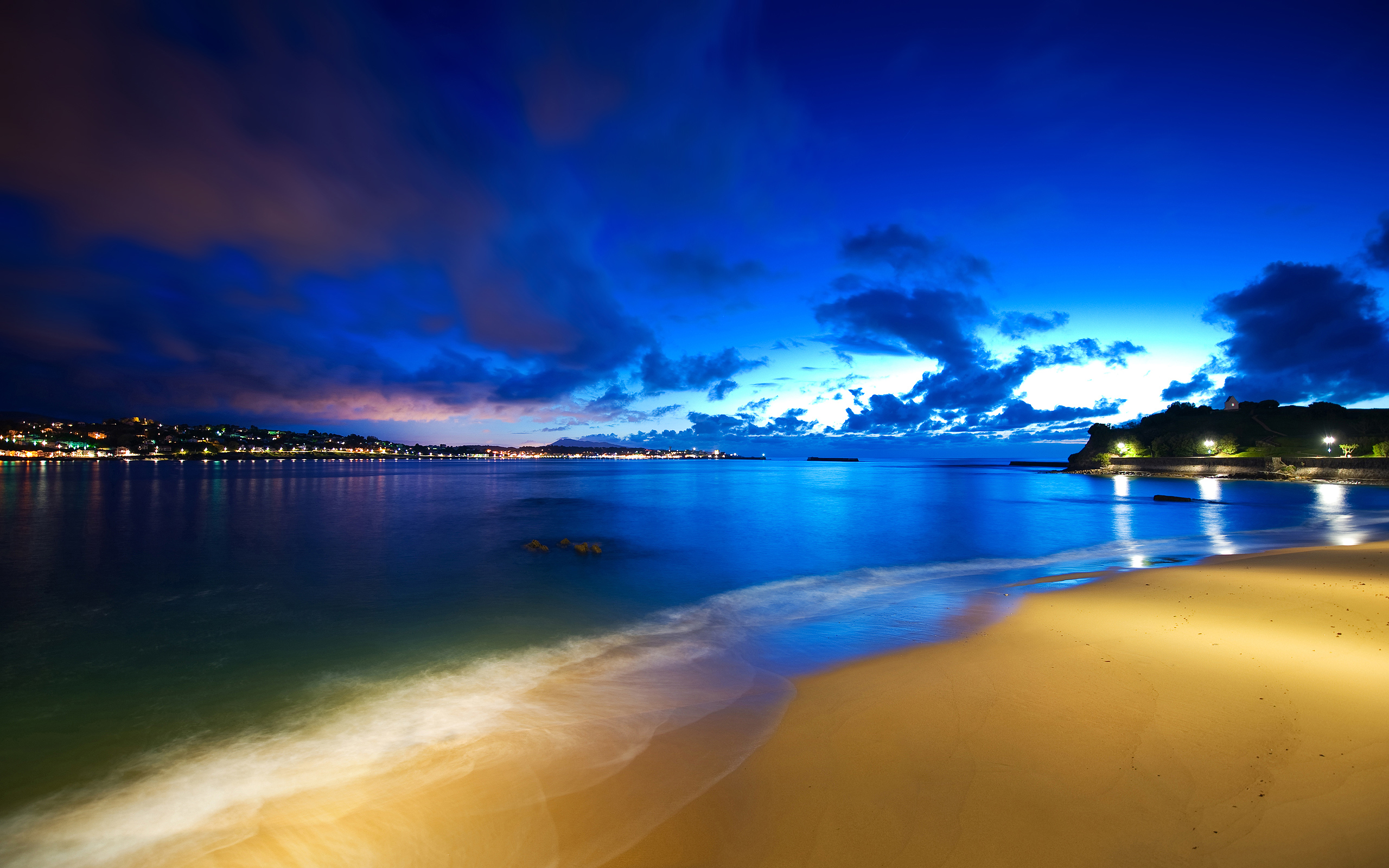 Ocean Beach At Night HD Wallpaper