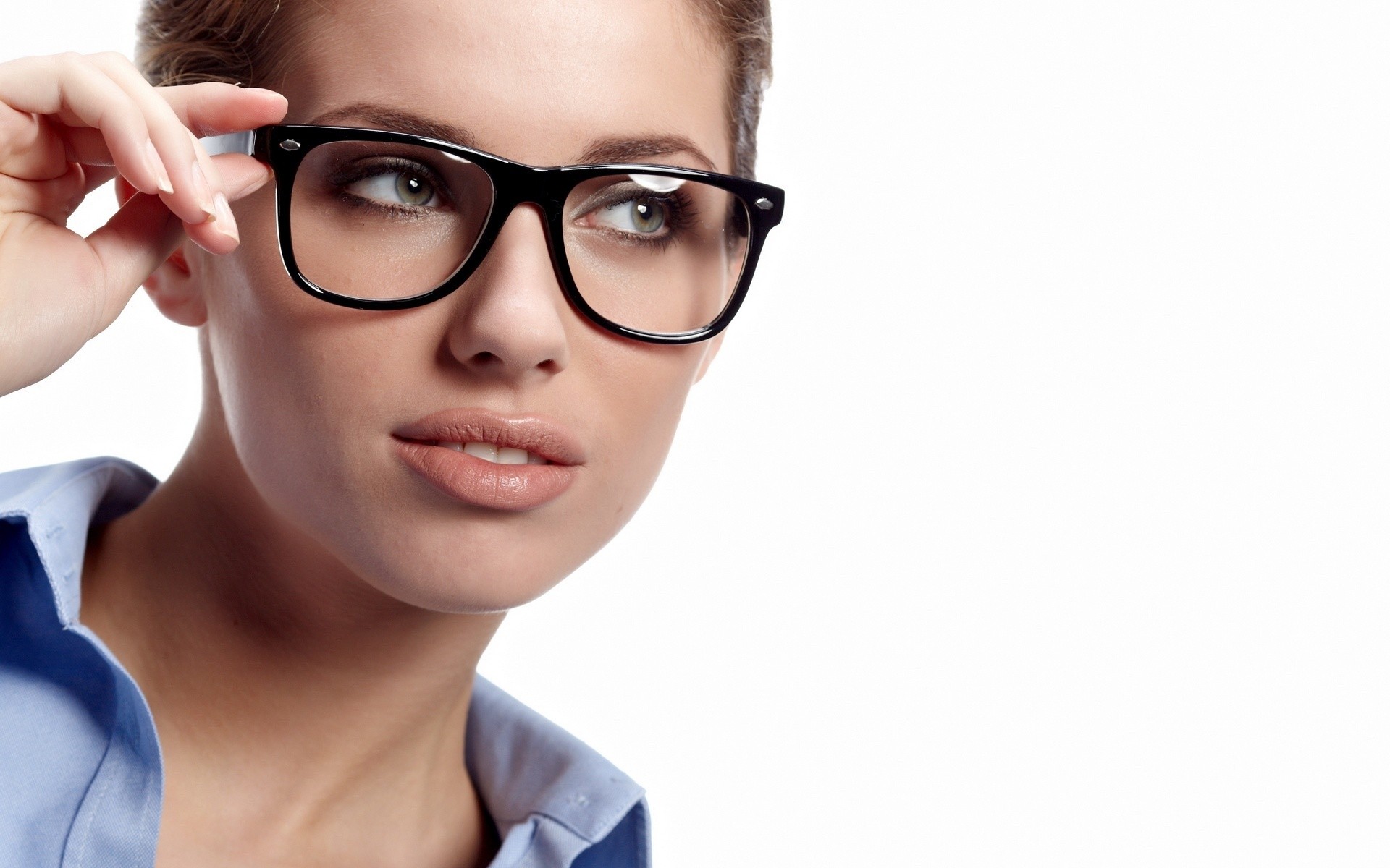 Model Brute Close Up Face Girl Glasses White Woman