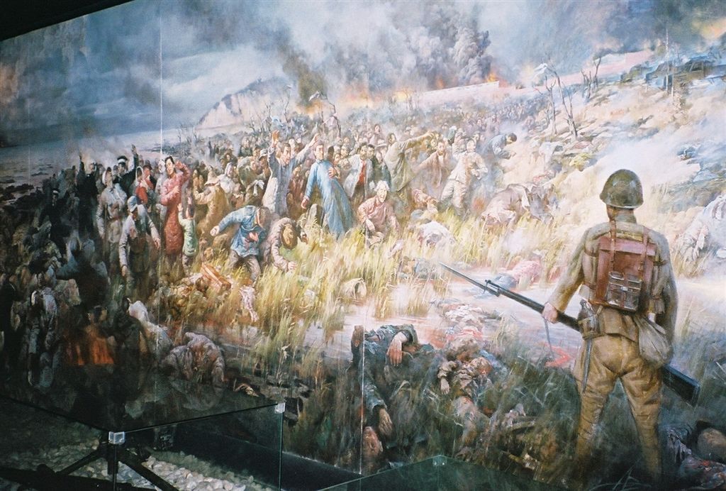 Wall Mural Of The Massacre At Swallow Rock Cliff Area In