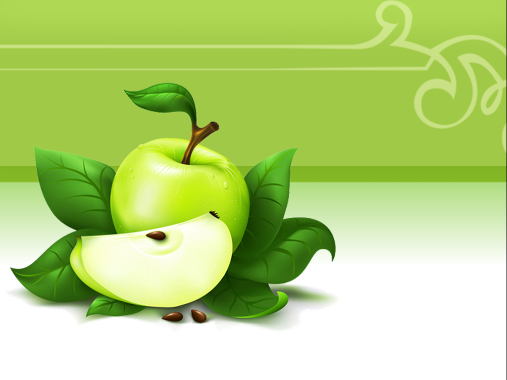 Green Apple Fruit Background For Powerpoint Presentations