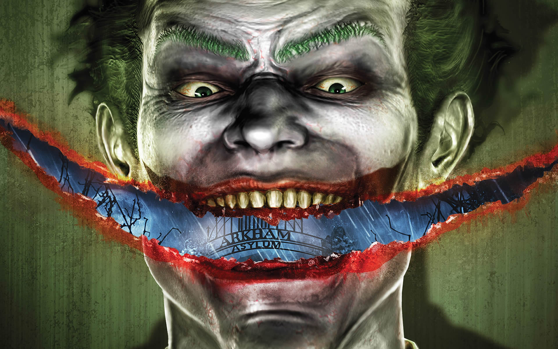 Slash Smile Joker Batman Arkham Asylum Wallpaper