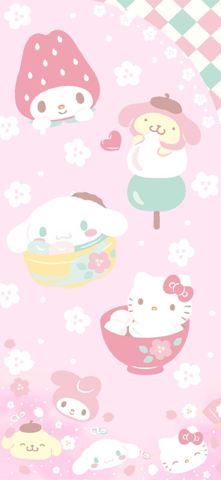 Furo Sakuraiba On Scrunchies Hello Kitty iPhone Wallpaper