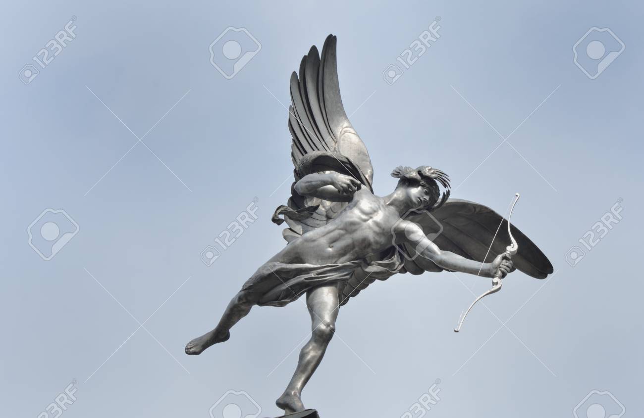 Eros Statue With Blue Sky Background Stock Photo Picture And
