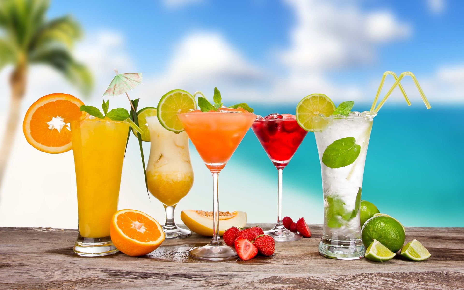 Beach Party Cocktail HD Chocolates And Fruits Wallpaper For