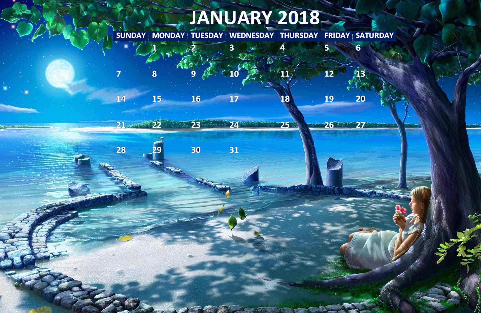 Amazing January Nature Printable Calendars