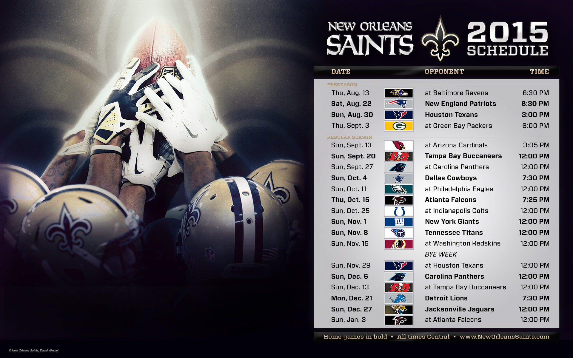 no saints 2015 schedule