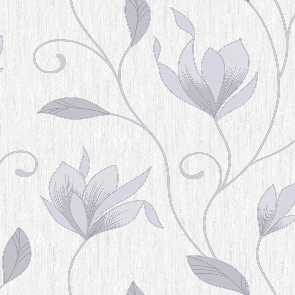 Grey Silver Glitter M0852 Synergy Floral Vymura Wallpaper