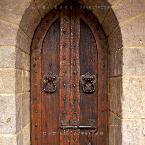 Medieval Wooden Door And Stone Entryway iPad Wallpaper