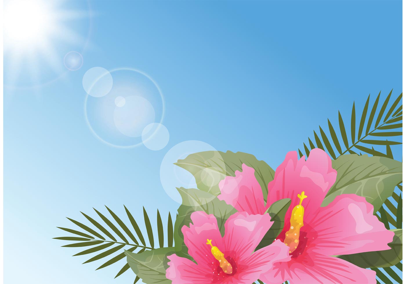 Stylish Polynesian Flowers Background